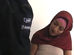 Oriental Paki Muslim Wife in Red Hijab cheats with BWC or Big Western Cock